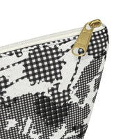 Floral Plaid Accessory Pouch w T-bottom in Black